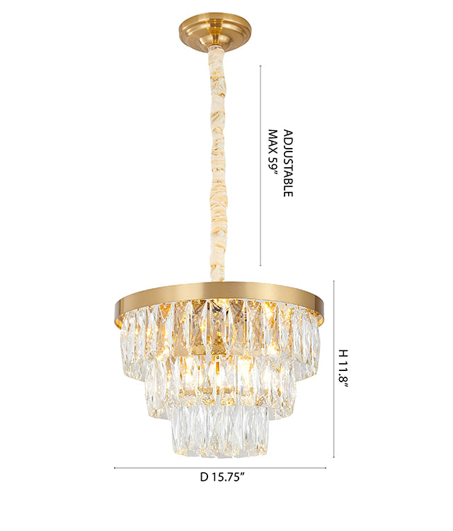 Metal Frame Chandelier with Clear Hanging Crystals (OC32) by Bethel - view 16