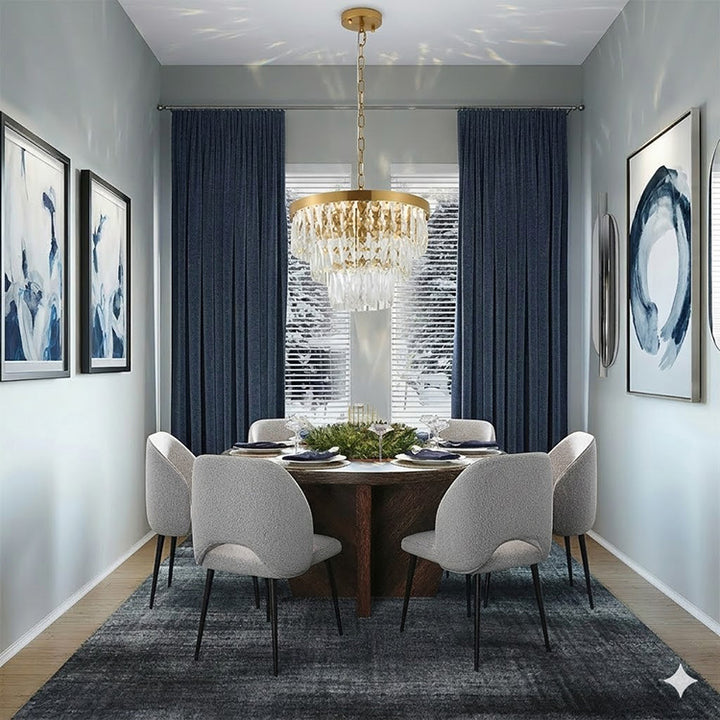 Metal Frame Chandelier with Clear Hanging Crystals (OC32) by Bethel - view 18