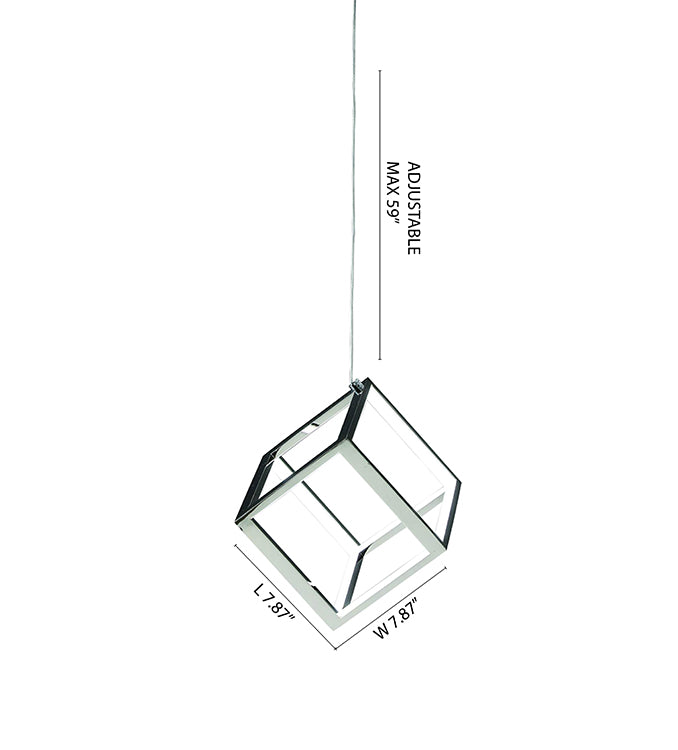 LED Cube Single Pendant Light with Acrylic Diffusers by Bethel - view 9