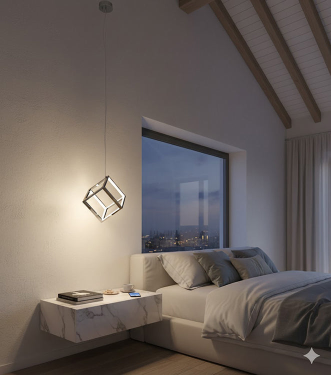 LED Cube Single Pendant Light with Acrylic Diffusers by Bethel - view 10
