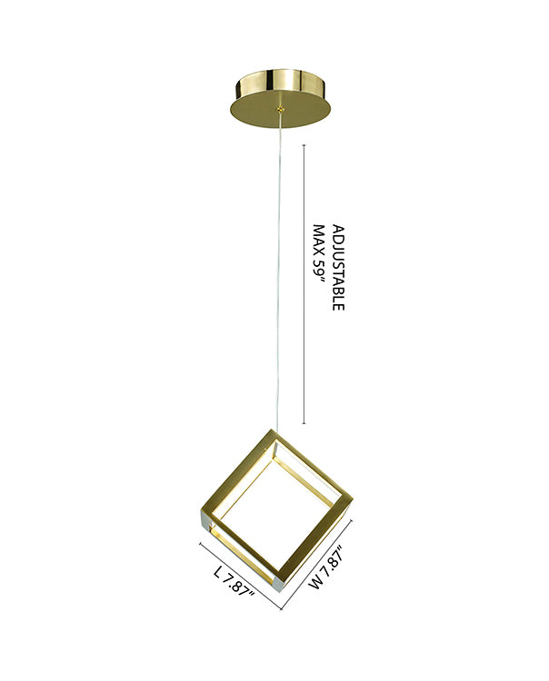 LED Cube Single Pendant Light with Acrylic Diffusers by Bethel - view 4