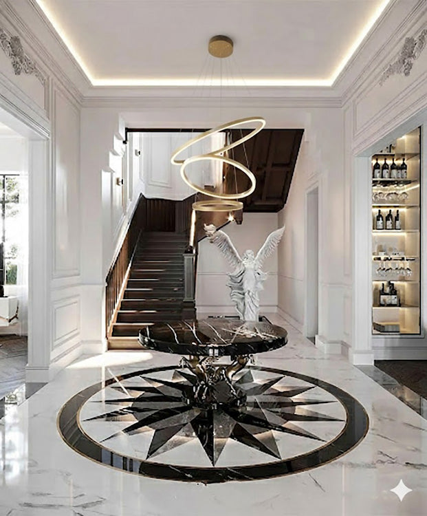 Three Halo Ring Frame LED Ceiling Fixture by Bethel - view 17