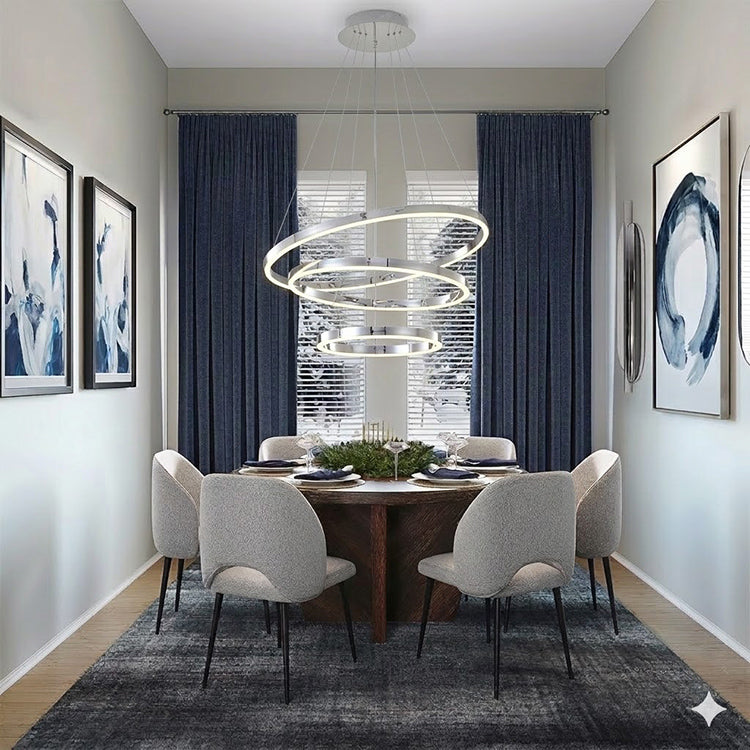 Three Halo Ring Frame LED Ceiling Fixture by Bethel - view 9