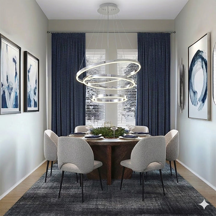 Three Halo Ring Frame LED Ceiling Fixture by Bethel - view 9