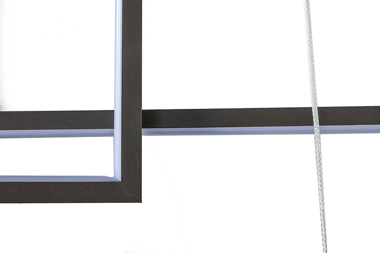 Satin Coffee Aluminum Frame LED Box Lights Flushed to a Rectangular Canopy by Bethel - view 3