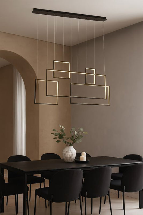 Satin Coffee Aluminum Frame LED Box Lights Flushed to a Rectangular Canopy by Bethel - view 5