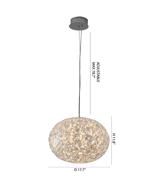 Clear Acrylic LED Pendant Light with Hardware by Bethel - view 5