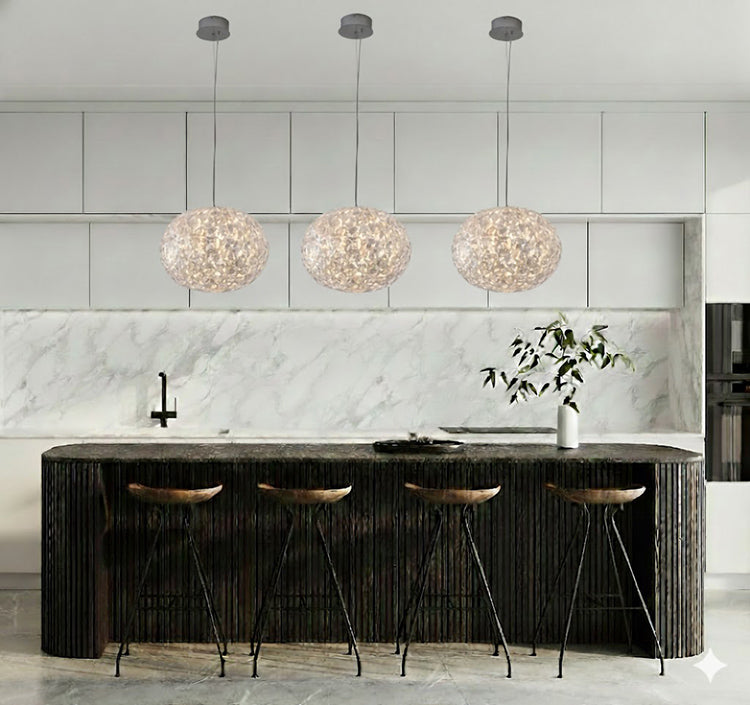 Clear Acrylic LED Pendant Light with Hardware by Bethel - view 7