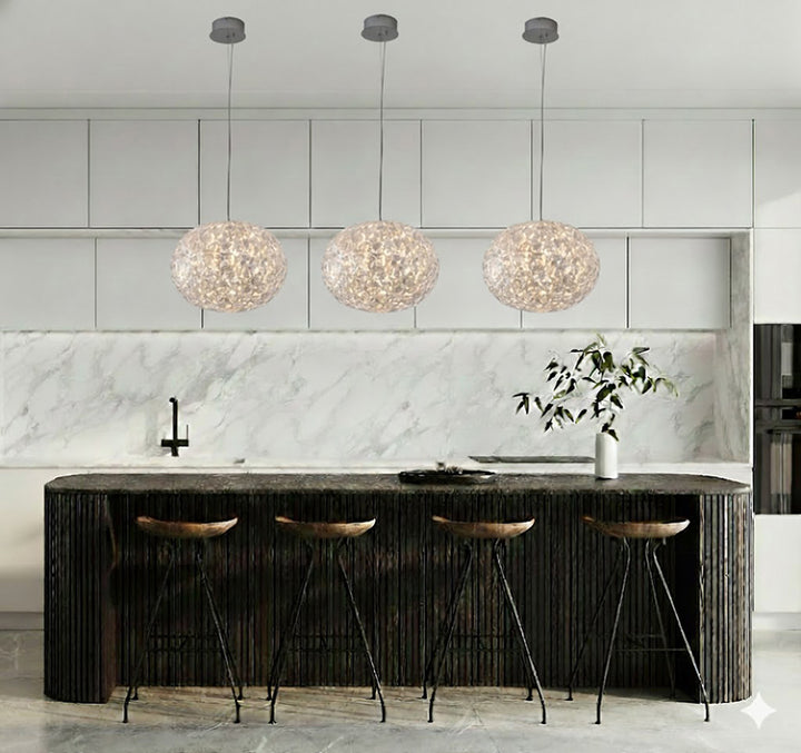 Clear Acrylic LED Pendant Light with Hardware by Bethel - view 7