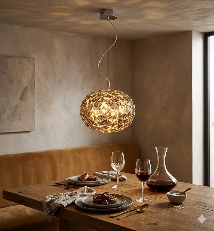 Smoke Color Orb Acrylic Pendant Light with Chrome Hardware by Bethel - view 4