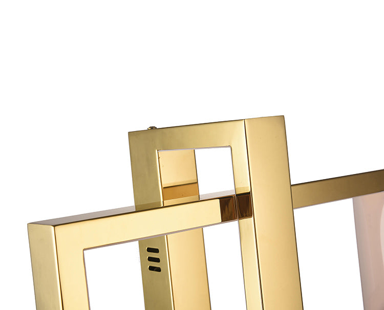 Gold Stainless Steel Box Wall Sconce Non-dimmable Size: L11.8&