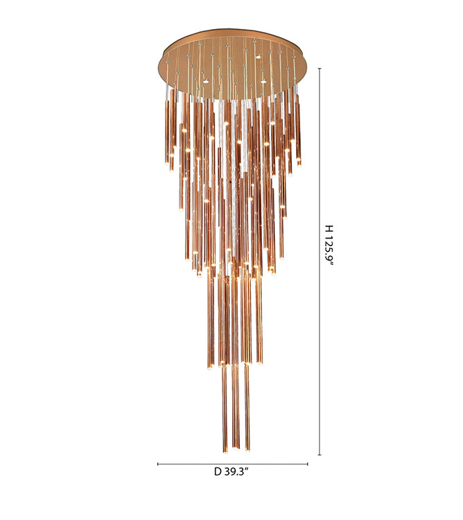 Gold Flushed Chandelier with Hanging (NL45) by Bethel - view 3