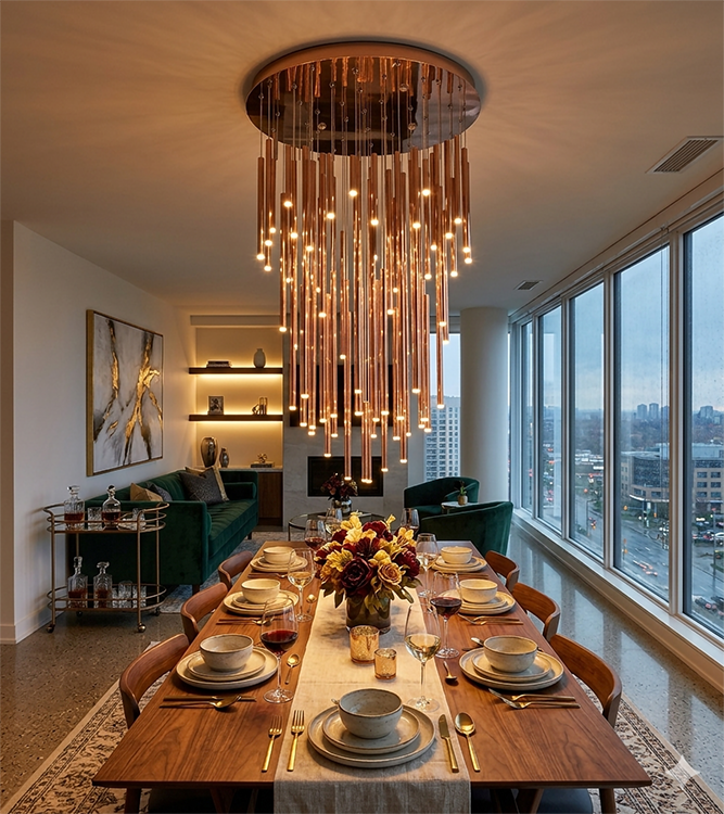 Gold Flushed Chandelier with Hanging (NL45) by Bethel - view 4