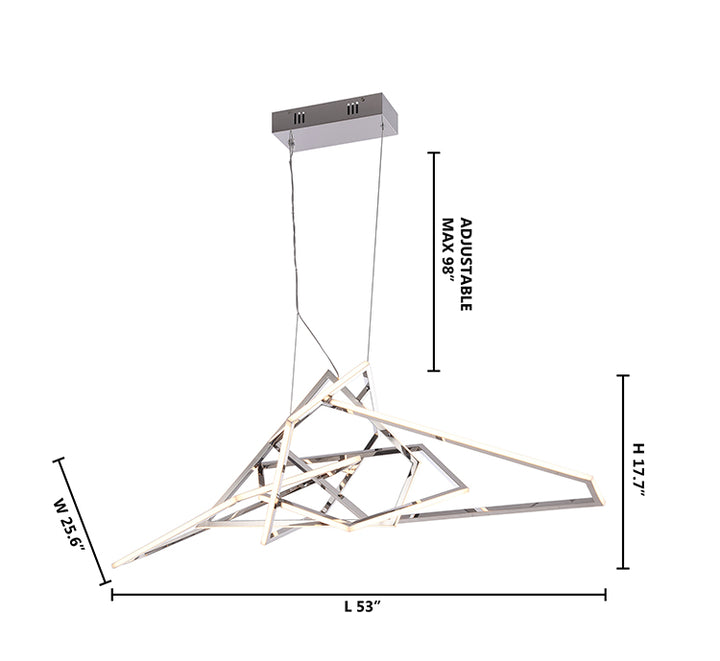 Stainless Steel Frame Geometric LED Light Fixture by Bethel - view 5