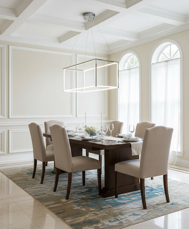 Frame Rectangular LED Chandelier with Diffuser by Bethel - view 4