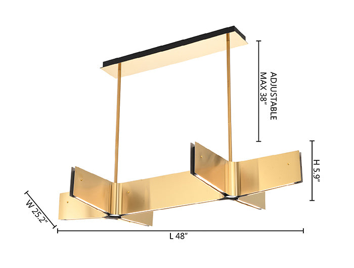 Plated Double Cross LED Chandelier by Bethel - view 7