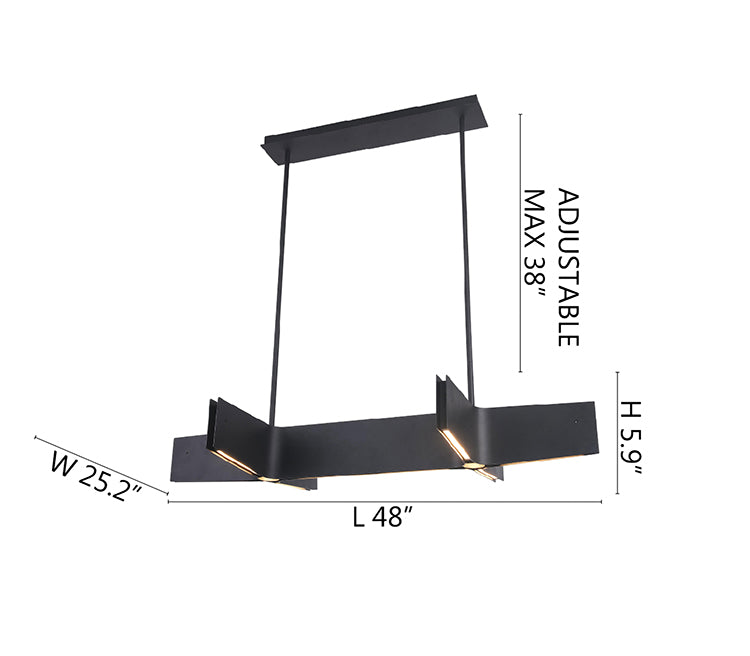 Plated Double Cross LED Chandelier by Bethel - view 13