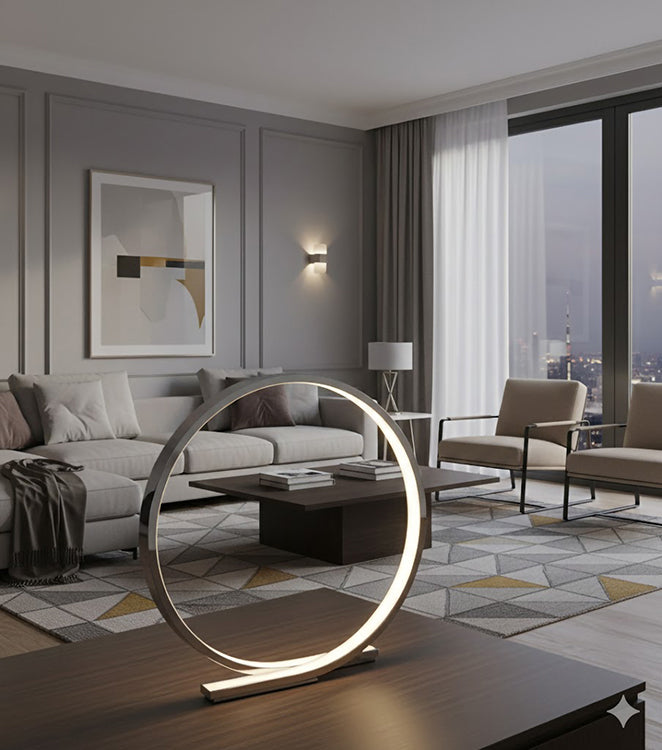Round LED Table Lamp with Acrylic Diffuser by Bethel - view 7