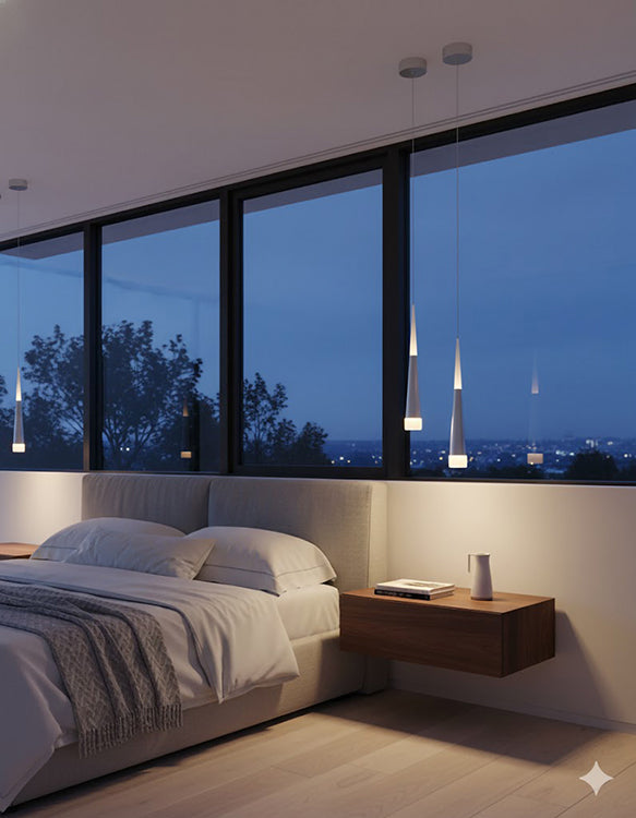 Sand Silver LED Single Pendant Light by Bethel - view 3