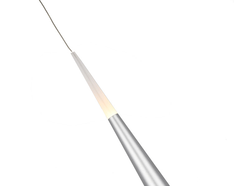 Sand Silver LED Single Pendant Light by Bethel - view 4