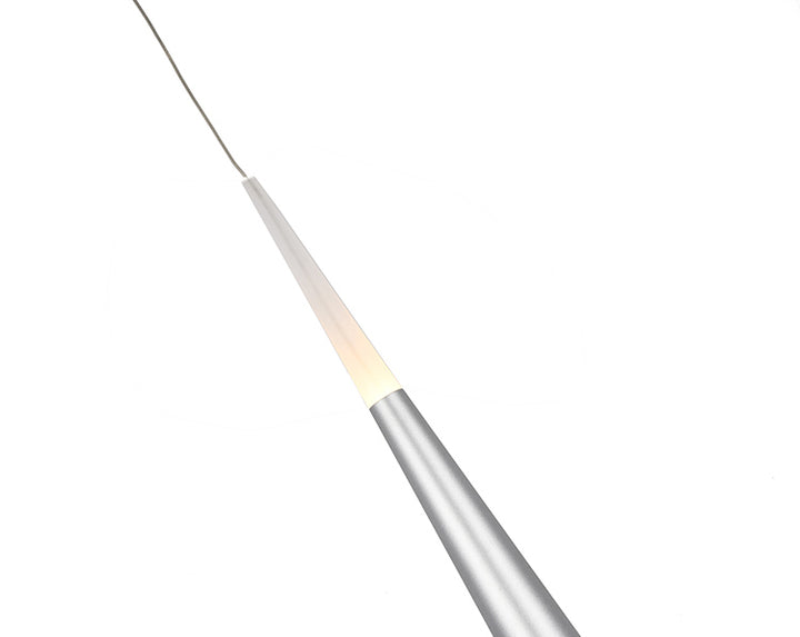 Sand Silver LED Single Pendant Light by Bethel - view 4