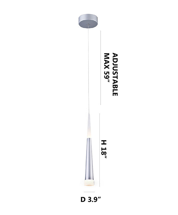 Sand Silver LED Single Pendant Light by Bethel - view 9