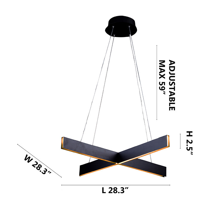 Metal and Acrylic "x" Shaped LED Light Fixture