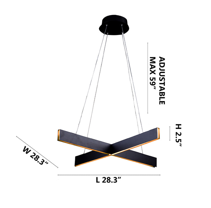 Metal and Acrylic "x" Shaped LED Light Fixture