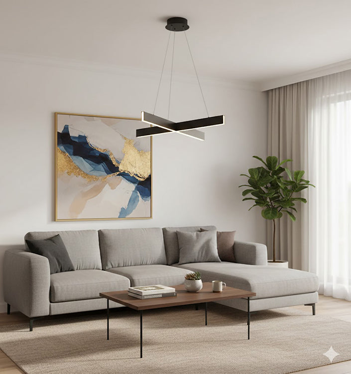 Metal and Acrylic "x" Shaped LED Light Fixture