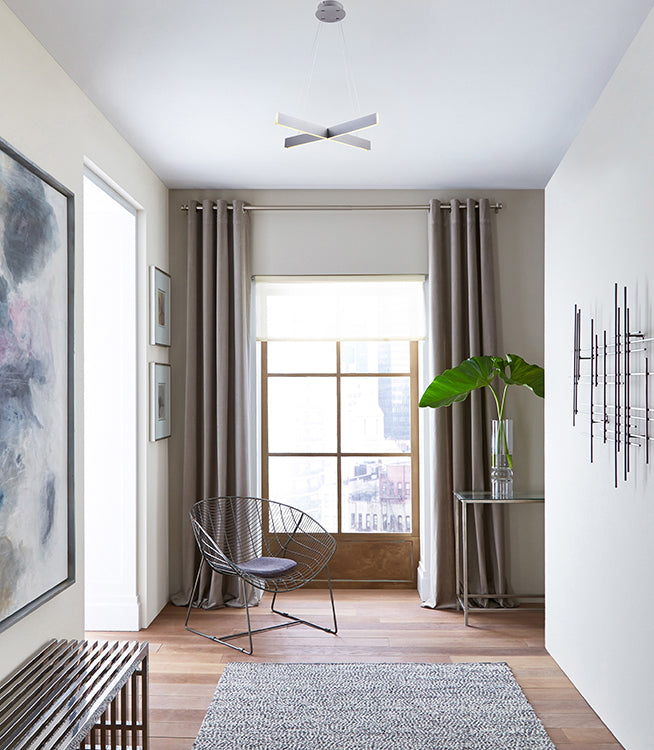 Metal and Acrylic "x" Shaped LED Light Fixture