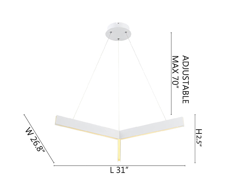 Metal "y" Shaped LED Ceiling Fixture with Acrylic Diffuser
