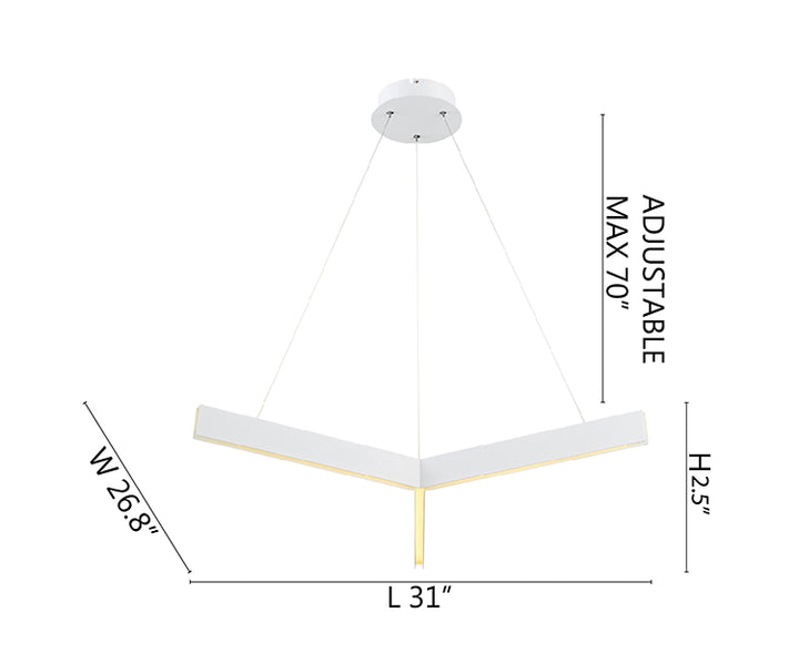 Metal "y" Shaped LED Ceiling Fixture with Acrylic Diffuser