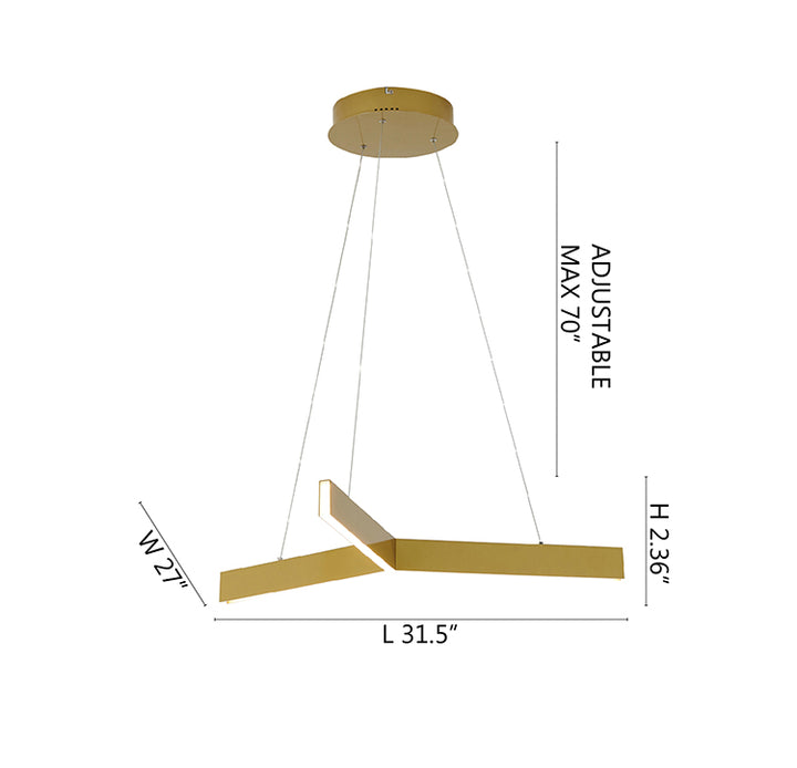 Metal "y" Shaped LED Ceiling Fixture with Acrylic Diffuser