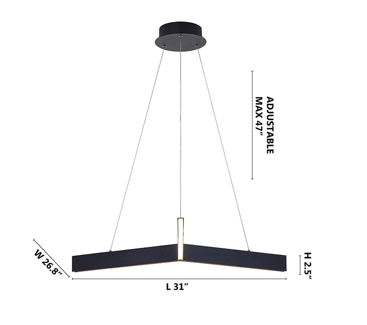 Metal "y" Shaped LED Ceiling Fixture with Acrylic Diffuser