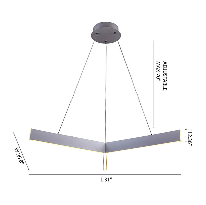 Metal "y" Shaped LED Ceiling Fixture with Acrylic Diffuser