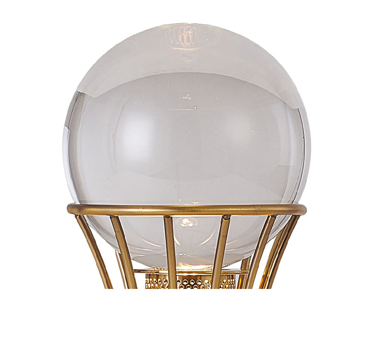 Metal Frame Table Lamp with Clear Crystal Ball by Bethel - view 13