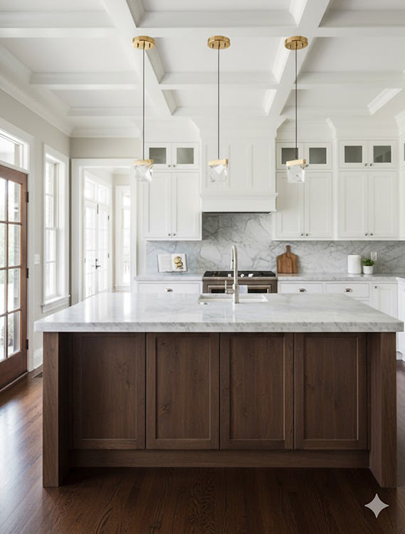 Clear Triangular Crystal LED Single Pendant Light with Brass Iron Frame by Bethel - view 6