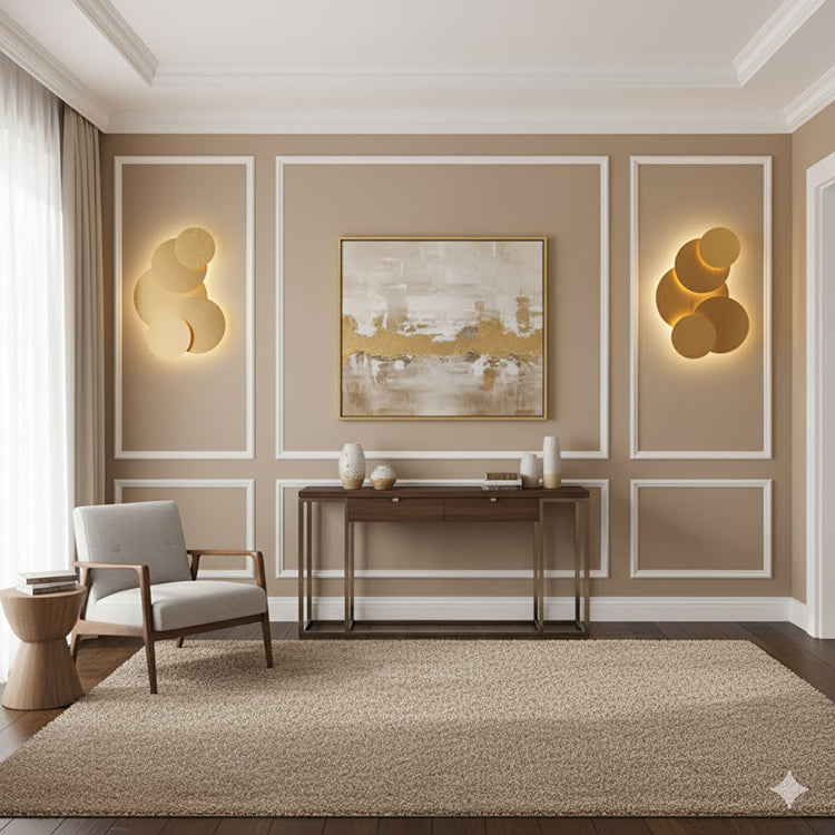 Brass LED Wall Sconce with Round Stacked Plates by Bethel - view 6