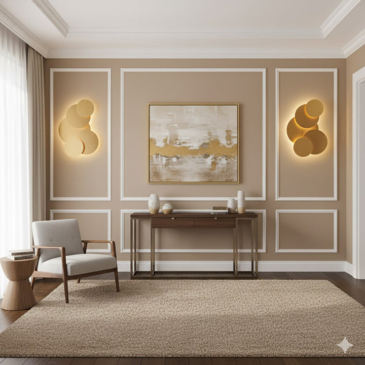 Brass LED Wall Sconce with Round Stacked Plates by Bethel - view 6