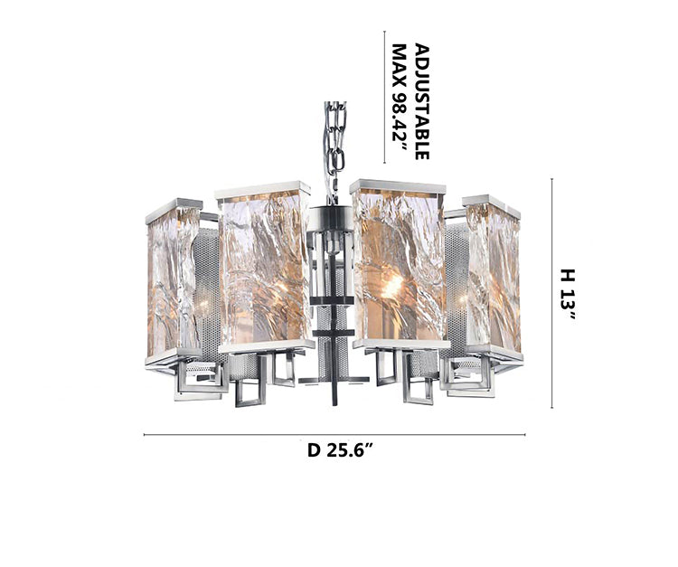 Frame Chandelier with Clear Distorted Crystal Plaques by Bethel - view 25