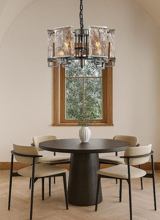 Frame Chandelier with Clear Distorted Crystal Plaques by Bethel - view 26