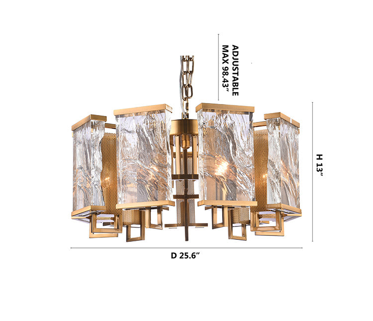 Frame Chandelier with Clear Distorted Crystal Plaques by Bethel - view 21
