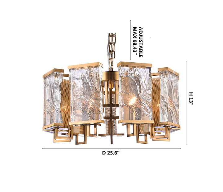 Frame Chandelier with Clear Distorted Crystal Plaques by Bethel - view 21
