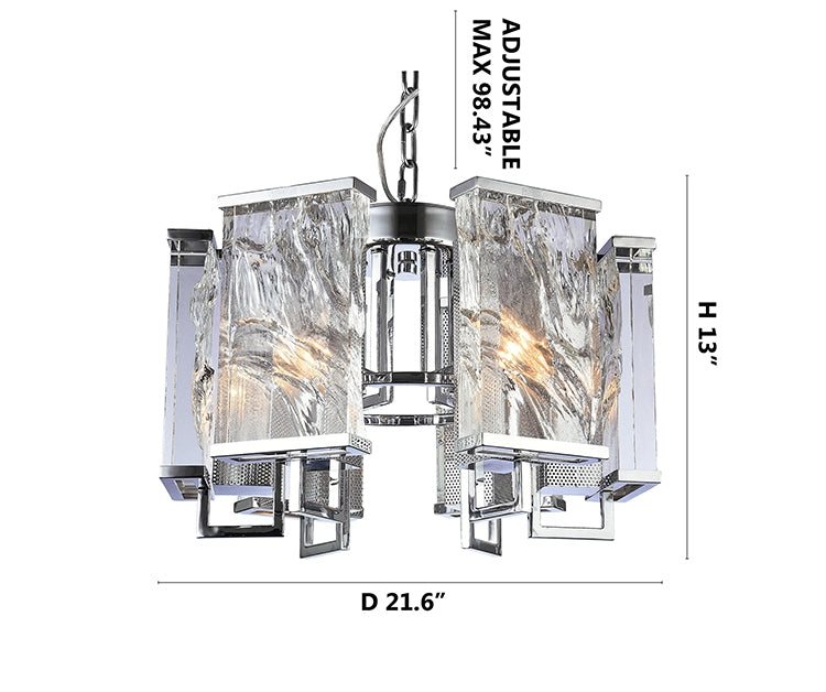 Frame Chandelier with Clear Distorted Crystal Plaques by Bethel - view 13