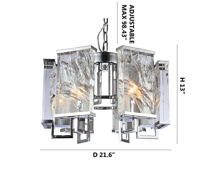 Frame Chandelier with Clear Distorted Crystal Plaques by Bethel - view 13