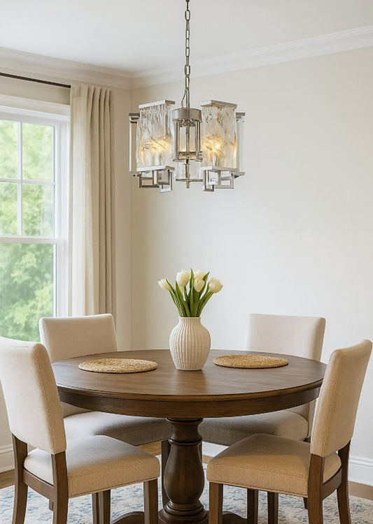 Frame Chandelier with Clear Distorted Crystal Plaques by Bethel - view 14
