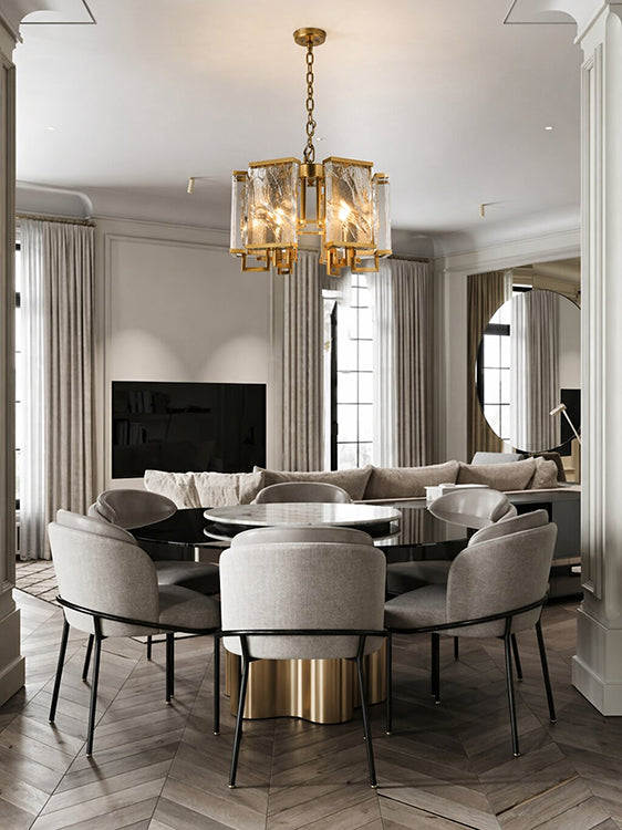 Frame Chandelier with Clear Distorted Crystal Plaques by Bethel - view 9