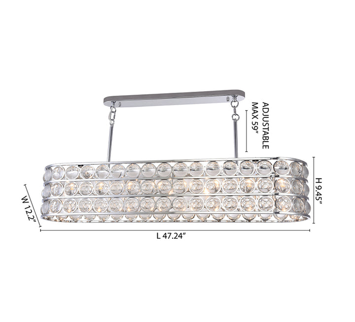 Frame Chandelier with Clear Glass Magnifying Accents by Bethel - view 2