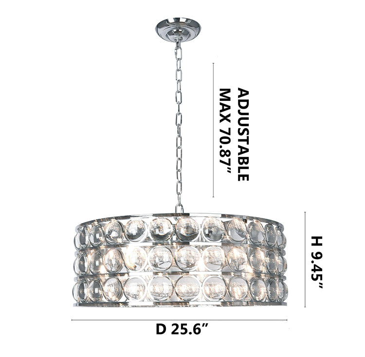 Drum Frame Chandelier with Clear Glass Balls by Bethel - view 3