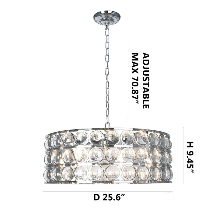 Drum Frame Chandelier with Clear Glass Balls by Bethel - view 3